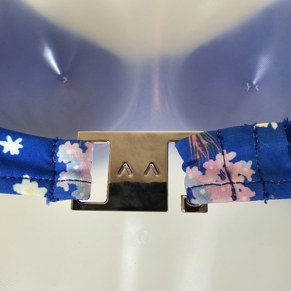 NWT Kitty & Vibe Blue Floral Underwire Bikini Top Size XS C Swimwear Surf Beachy - Picture 6 of 12
